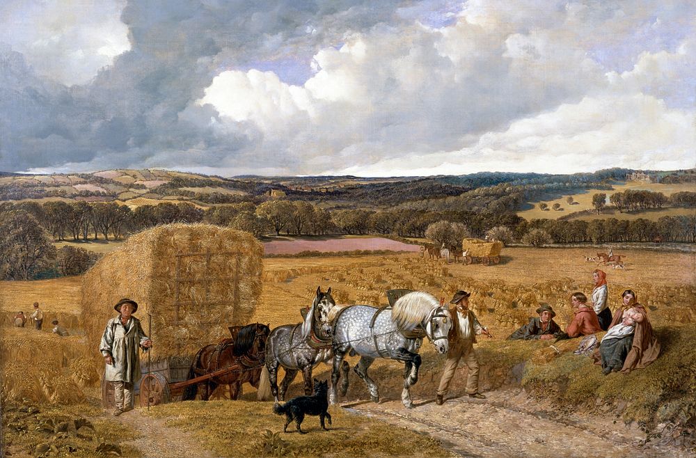 Harvest (1857) painting in high resolution by John Frederick Herring. Original from Yale University Art Gallery. Digitally…