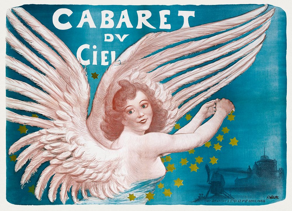 Cabaret du Ciel (1880-1900) print in high resolution by Adolphe Willette. Original from The Public Institution Paris…