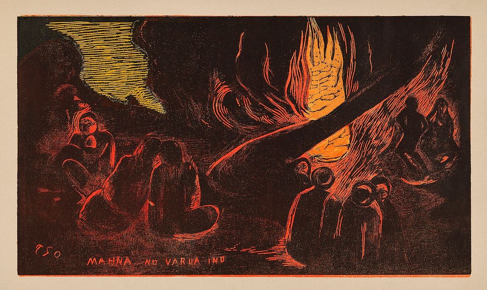The Devil Speaks (Mahna no varua ino), from the Noa Noa Suite (1894) by Paul Gauguin. Original from The Art Institute of…