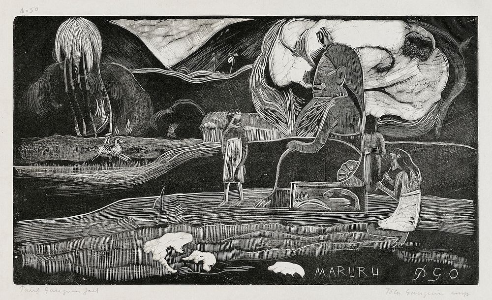 Offerings of Gratitude (Maruru), from the Noa Noa Suite (1921) by Paul Gauguin. Original from The Art Institute of Chicago.…