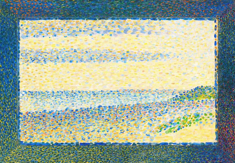 Seascape (Gravelines) (1890) by Georges Seurat. Original from The National Gallery of Art. Digitally enhanced by rawpixel.