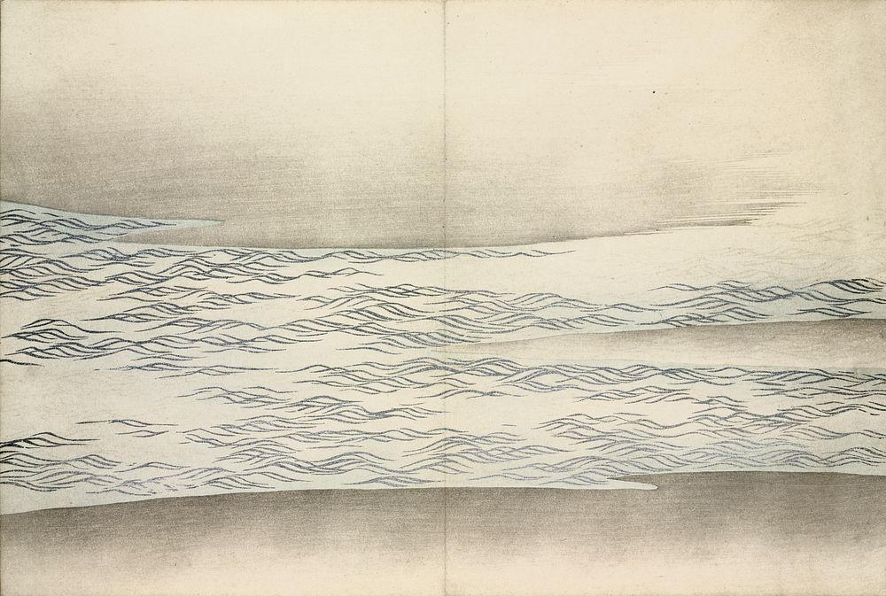 Ocean waves from Momoyogusa&ndash;Flowers of a Hundred Generations (ca. 1909&ndash;1910) by Kamisaka Sekka. Original from…