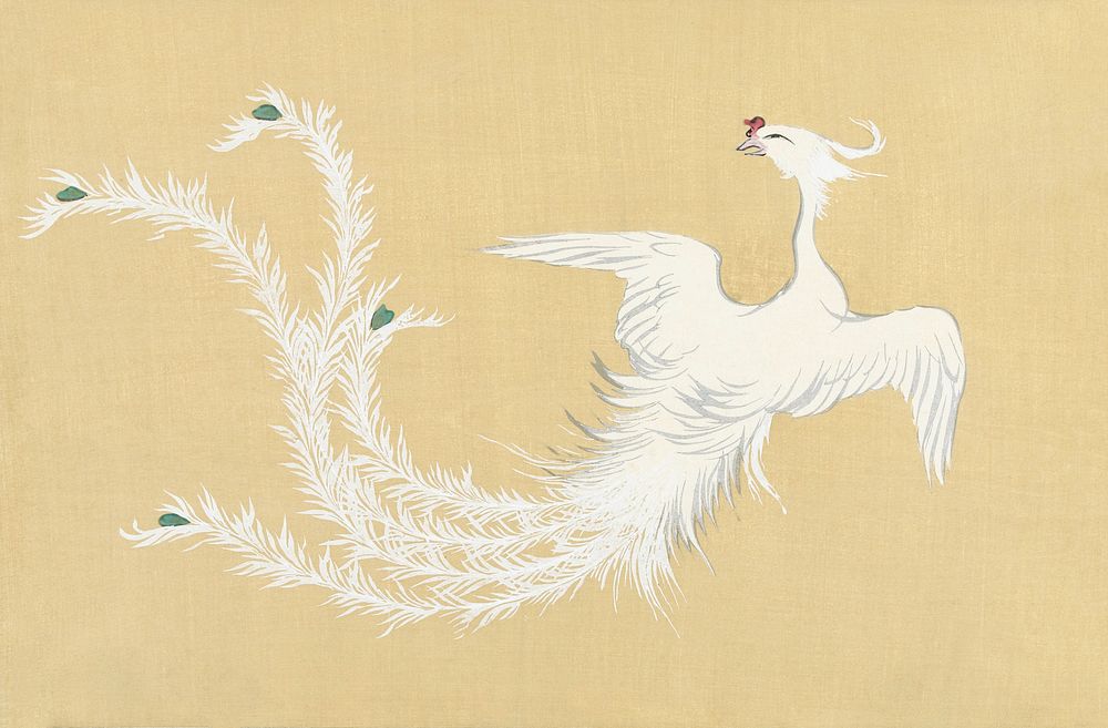 Bird from Momoyogusa&ndash;Flowers of a Hundred Generations (1909) by Kamisaka Sekka. Original from the The New York Public…