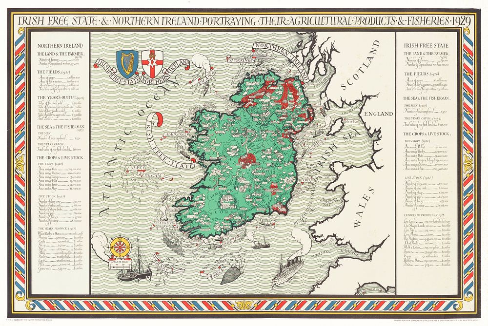 Poster "Irish Free State & Northern Ireland" (1929)  by MacDonald Gil. Original from Museum of New Zealand. Digitally…
