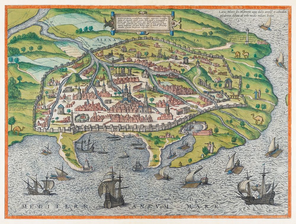 Map of Alexandria (1575) by Georg Braun. Original from The MET Museum. Digitally enhanced by rawpixel.