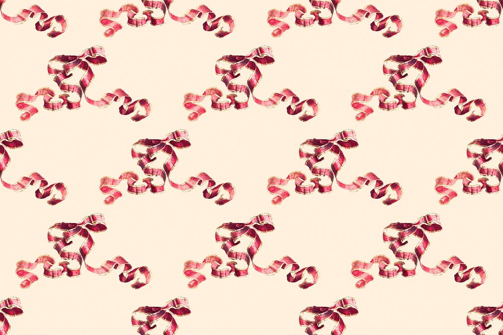 Vintage red ribbon pattern background design resource