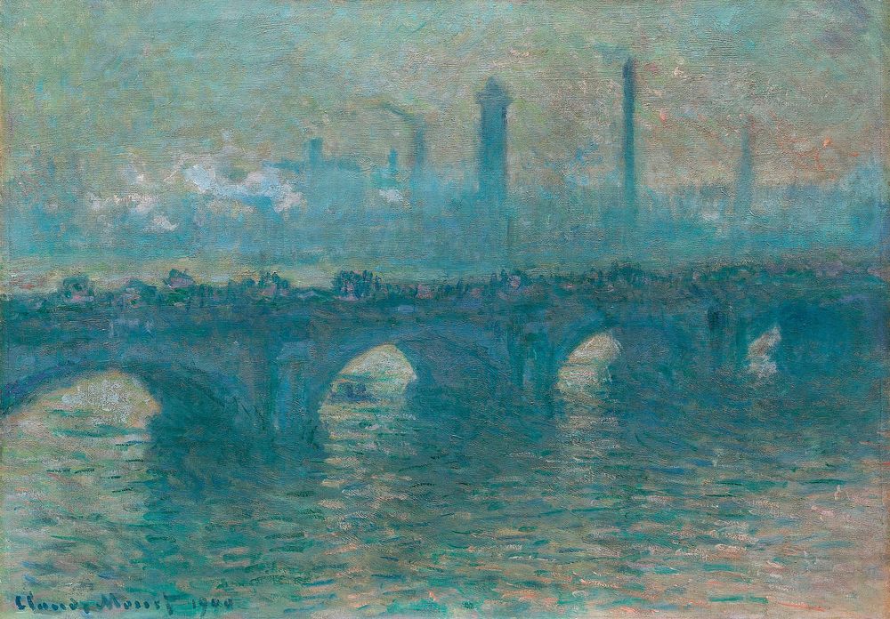 Waterloo Bridge, Gray Weather (1900) by Claude Monet. Original from the Art Institute of Chicago. Digitally enhanced by…