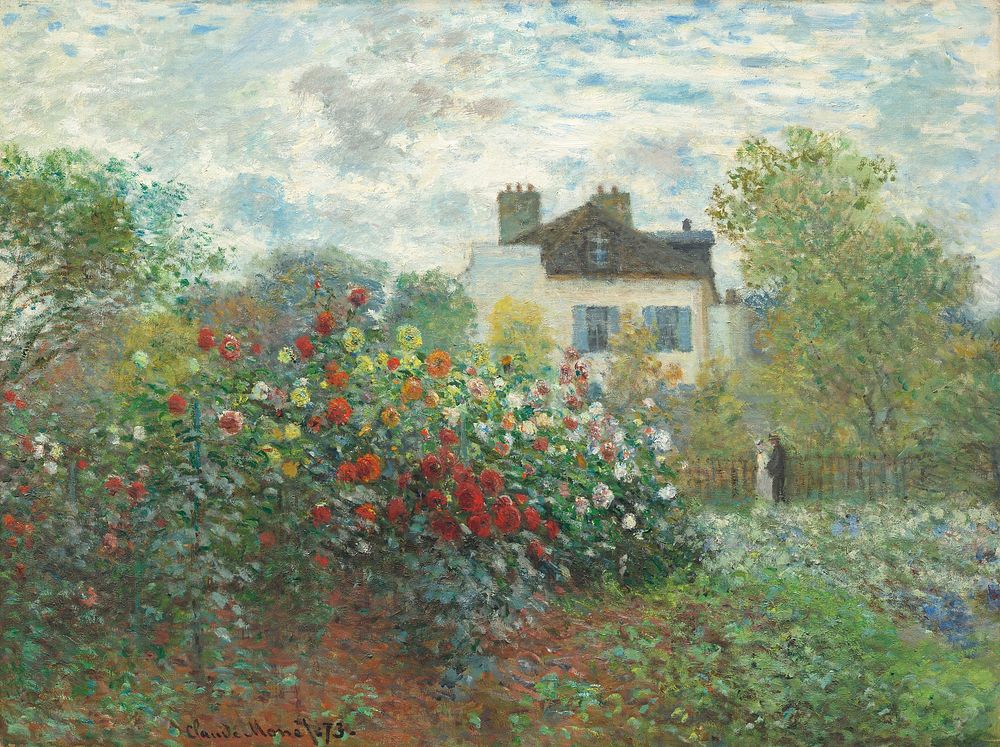 The Artist's Garden in Argenteuil, A Corner of the Garden with Dahlias (1873) by Claude Monet. Original from the National…