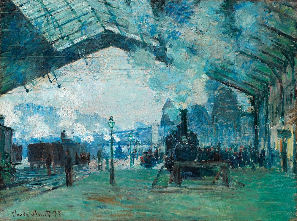 Arrival of the Normandy Train, Gare Saint-Lazare (1887) by Claude Monet. Original from the Art Institute of Chicago.…