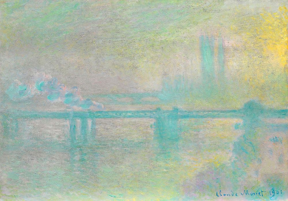 Charing Cross Bridge, London (1901) by Claude Monet. Original from the Art Institute of Chicago. Digitally enhanced by…