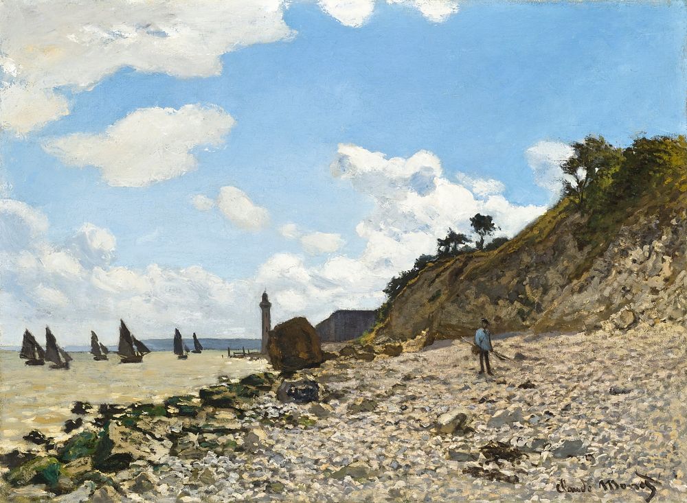The Beach at Honfleur (1864&ndash;1866) by Claude Monet. Original from the Los Angeles County Museum of Art. Digitally…