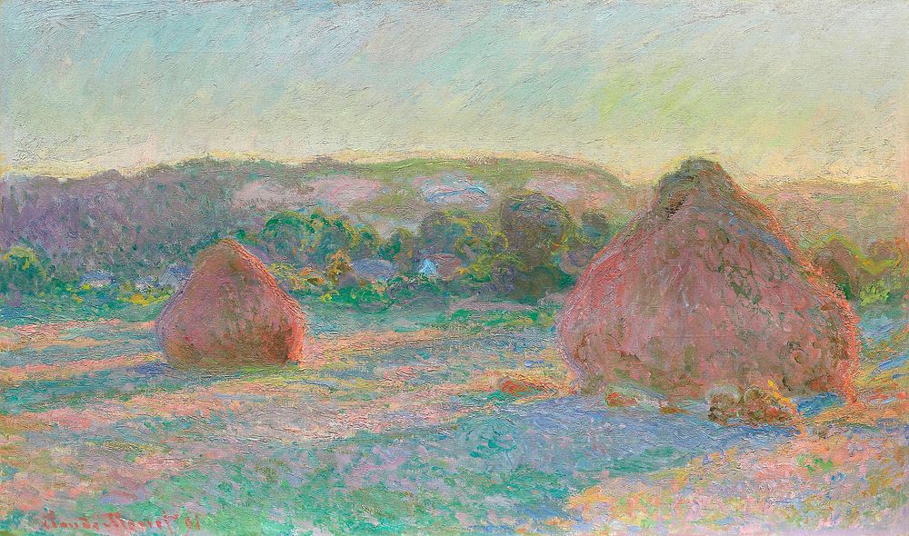 Stacks of Wheat, End of Summer (1890&ndash;1891) by Claude Monet. Original from the Art Institute of Chicago. Digitally…