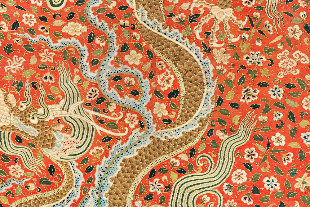 Vintage chinese dragon pattern background, featuring public domain artworks