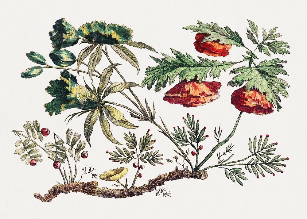 Flower Bough, from "Recueil de Fleurs Chinois" by Jean&ndash;Baptiste Pillement (1728&ndash;1808). Original from The…