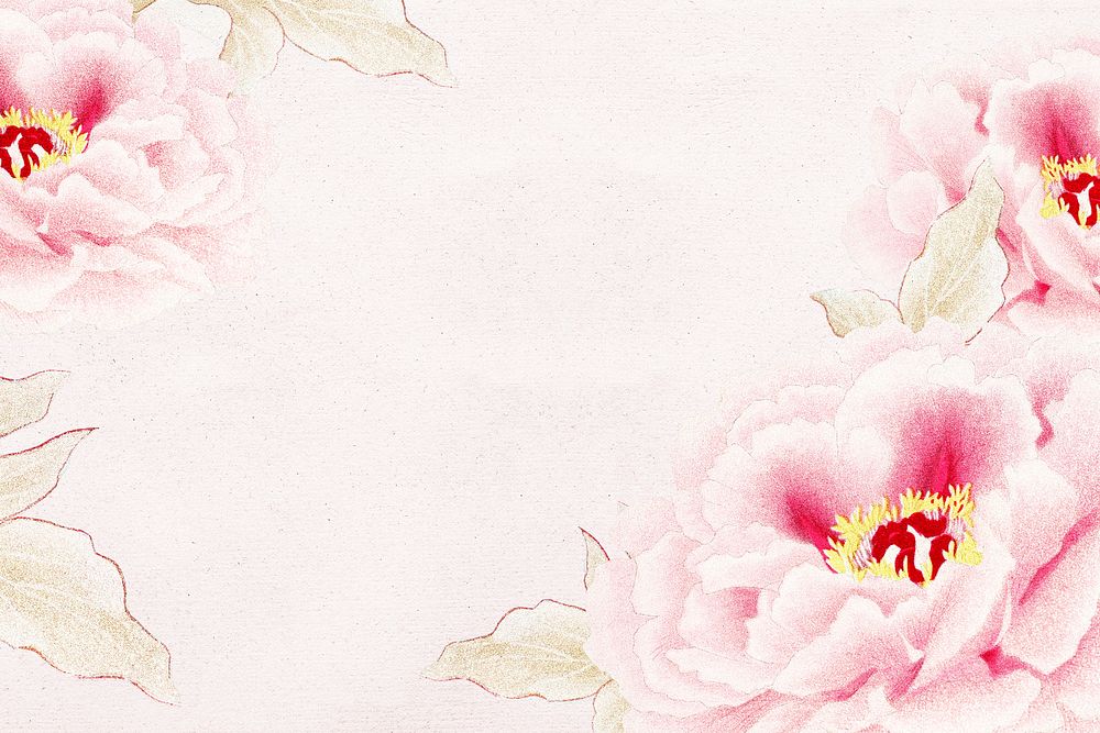 Peony flower background, Japanese art graphic psd