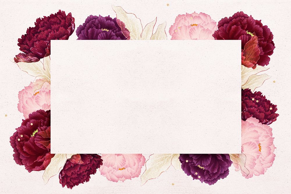 Pink & red peony frame, | Premium PSD - rawpixel