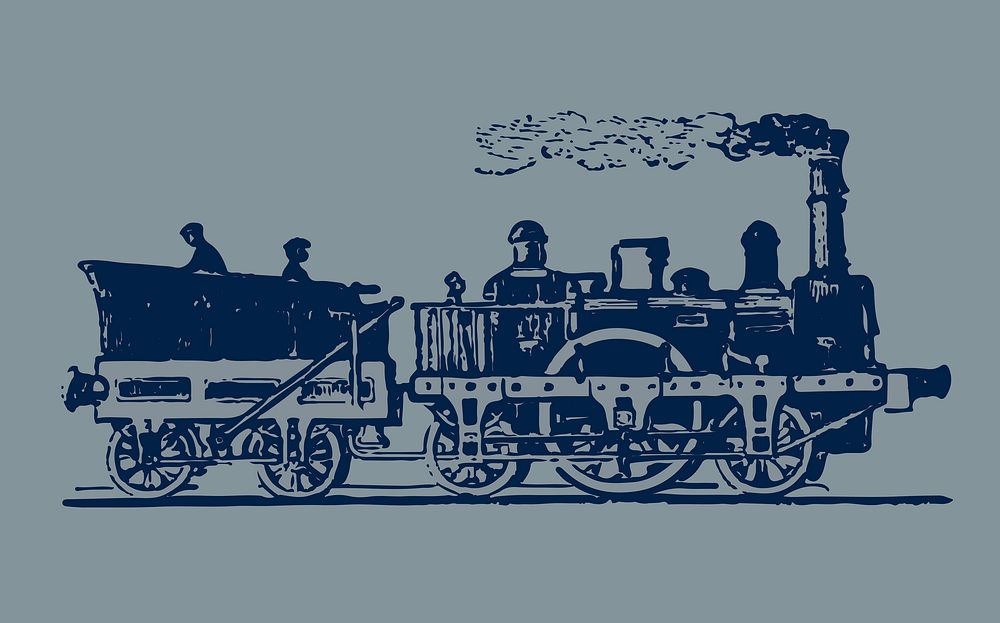 Vintage steam train illustration