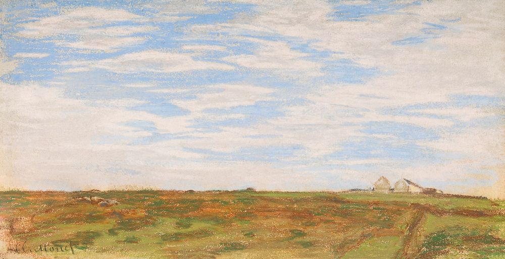 Landscape (1864&ndash;1866) by Claude Monet, high resolution famous painting. Original from The MET. Digitally enhanced by…