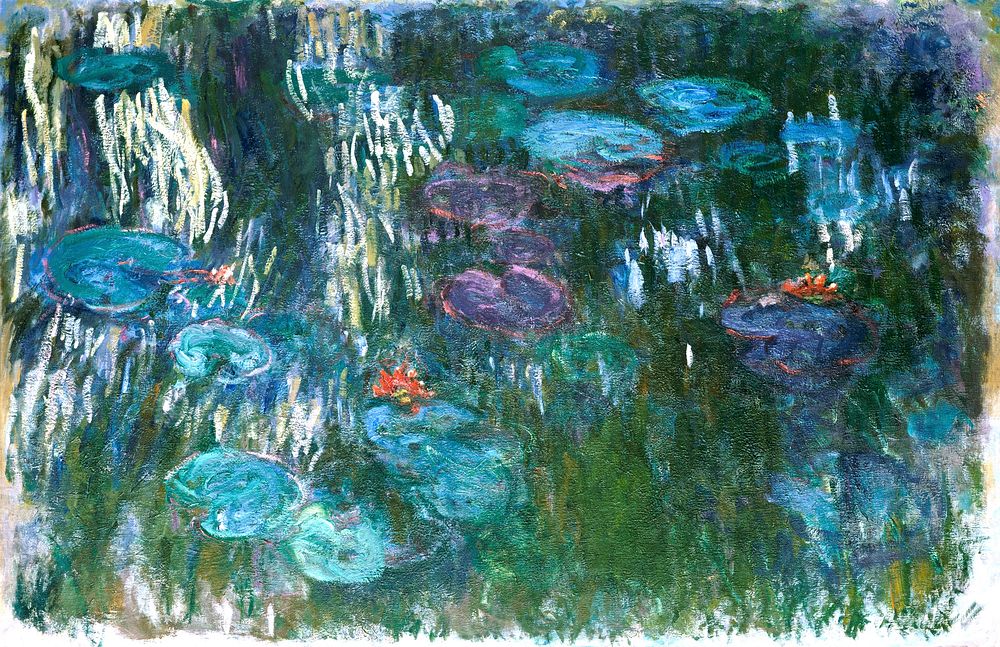 Water Lilies (1916&ndash;1919) by Claude Monet, high resolution famous painting. Original from The MET. Digitally enhanced…