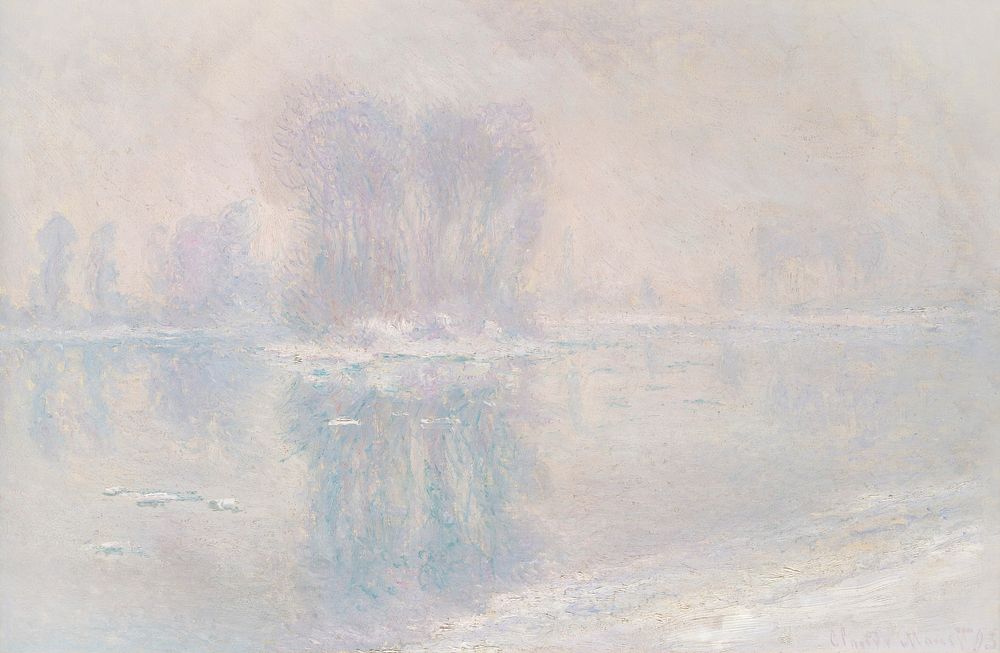 Ice Floes (1893) by Claude Monet, high resolution famous painting. Original from The Biodiversity Museum. Digitally enhanced…