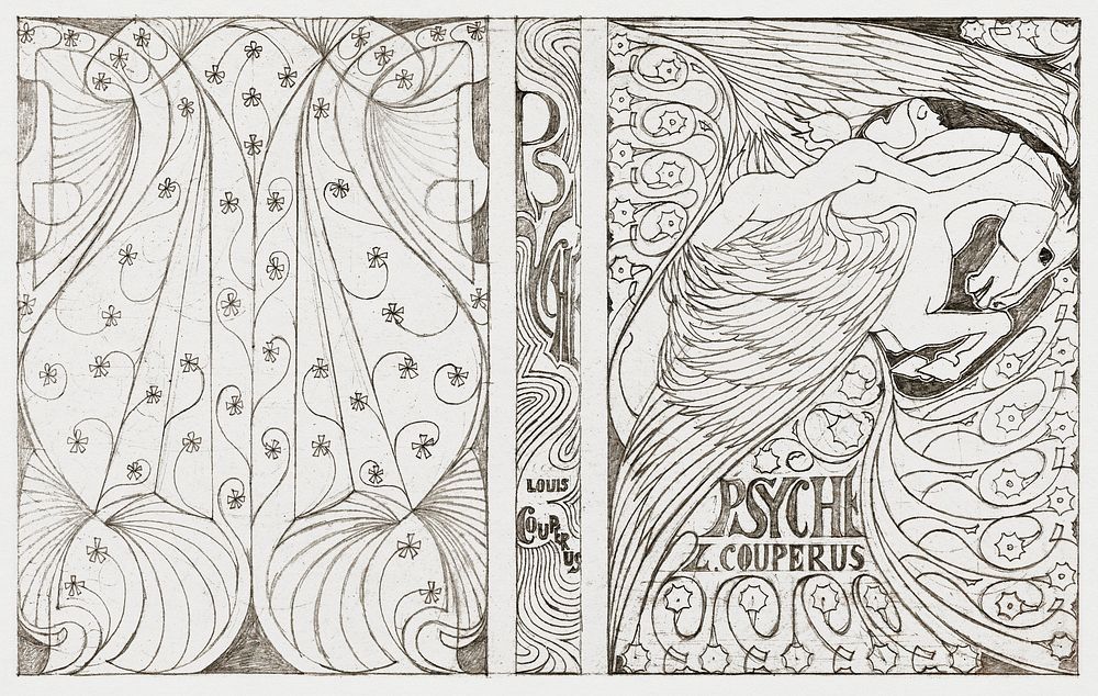 Cover Design for Louis Couperus' Psyche (1898) by Jan Toorop. Original from The Rijksmuseum. Digitally enhanced by rawpixel.
