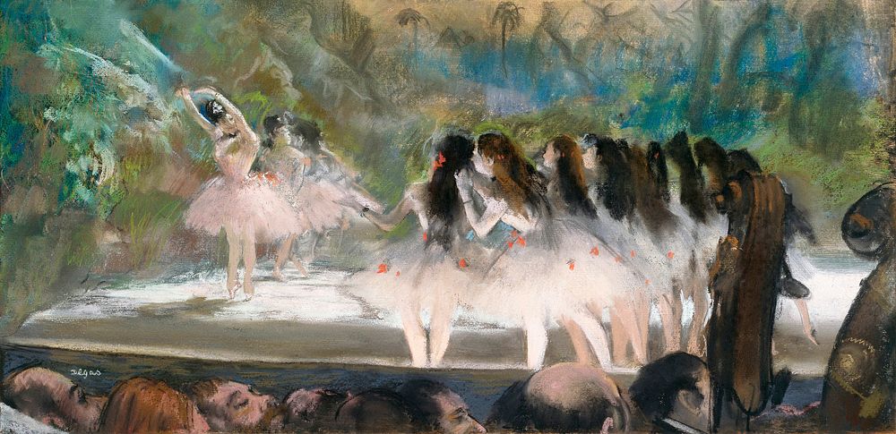 Ballet at the Paris Op&eacute;ra (1877) painting in high resolution by Edgar Degas. Original from The Art Institute of…