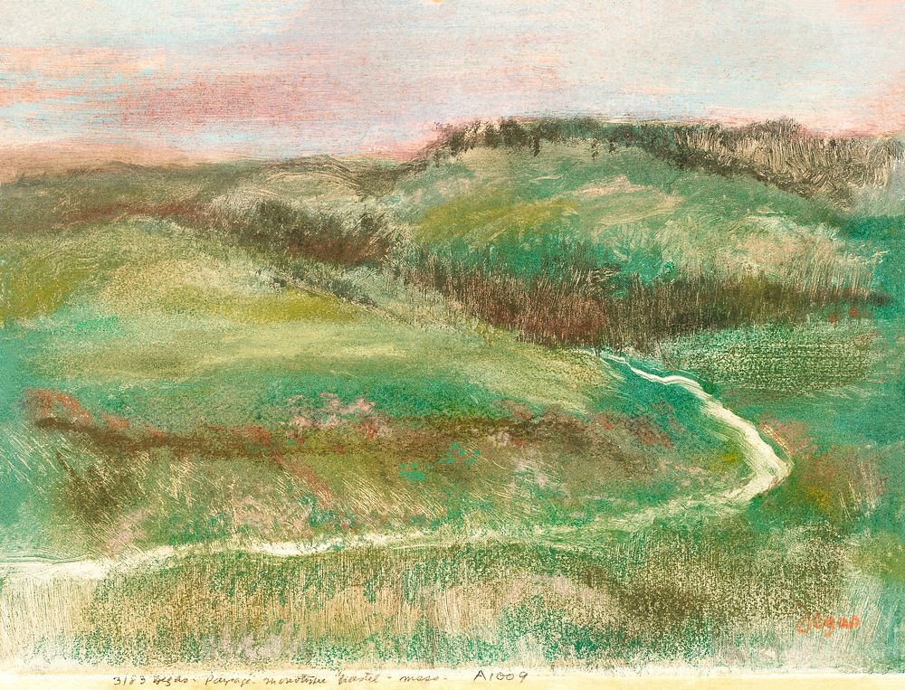 Landscape (1892) by Edgar Degas. Original from The Art Institute of Chicago. Digitally enhanced by rawpixel.