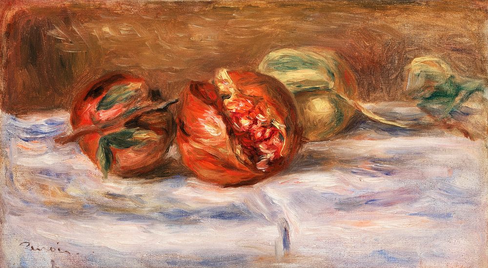 Pomegranates (Grenades) (1910) by Pierre-Auguste Renoir. Original from Barnes Foundation. Digitally enhanced by rawpixel.