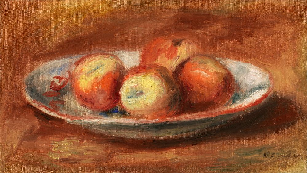 Apples (Pommes) (1914) by Pierre-Auguste Renoir. Original from Barnes Foundation. Digitally enhanced by rawpixel.