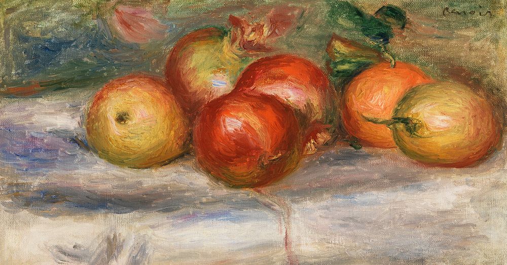 Apples, Oranges, and Lemons (Pommes, oranges et citrons) (1911) by Pierre-Auguste Renoir. Original from Barnes Foundation.…