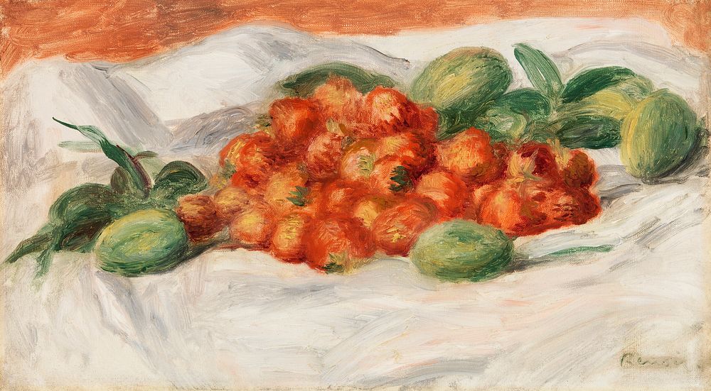 Strawberries and Almonds (Fraises et amandes) (1897) by Pierre-Auguste Renoir. Original from Barnes Foundation. Digitally…