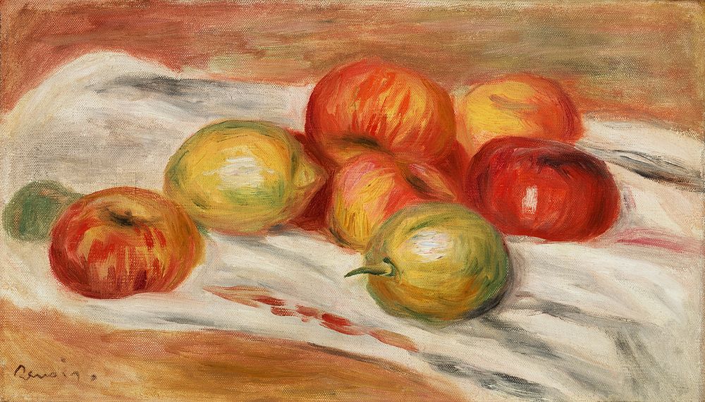 Apples, Orange, and Lemon (Pommes, oranges et citrons) (1911) by Pierre-Auguste Renoir. Original from Barnes Foundation.…