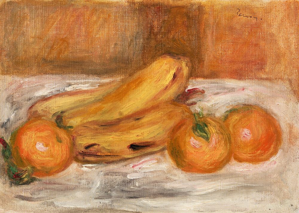 Oranges and Bananas (Oranges et bananes) (1913) by Pierre-Auguste Renoir. Original from Barnes Foundation. Digitally…
