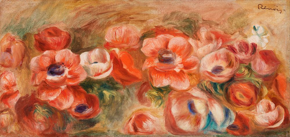 Anemones (An&eacute;mones) (1912)  by Pierre-Auguste Renoir. Original from Barnes Foundation. Digitally enhanced by rawpixel.