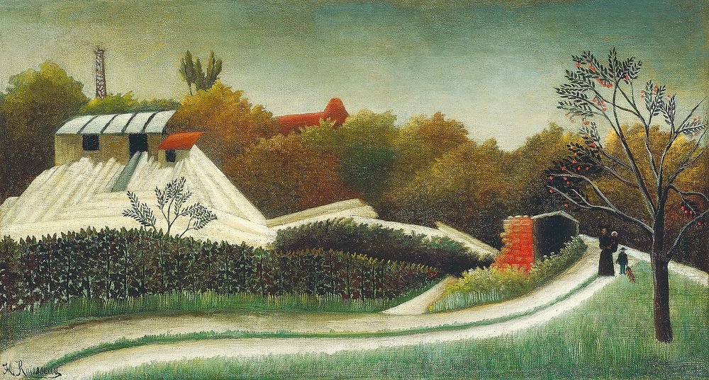 Sawmill, Outskirts of Paris (ca. 1893&ndash;1895) by Henri Rousseau. Original from The Art Institute of Chicago. Digitally…