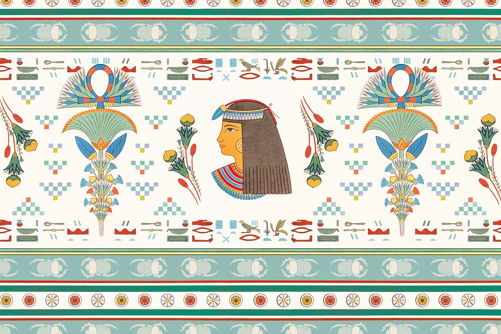 Egyptian ornamental pattern psd background