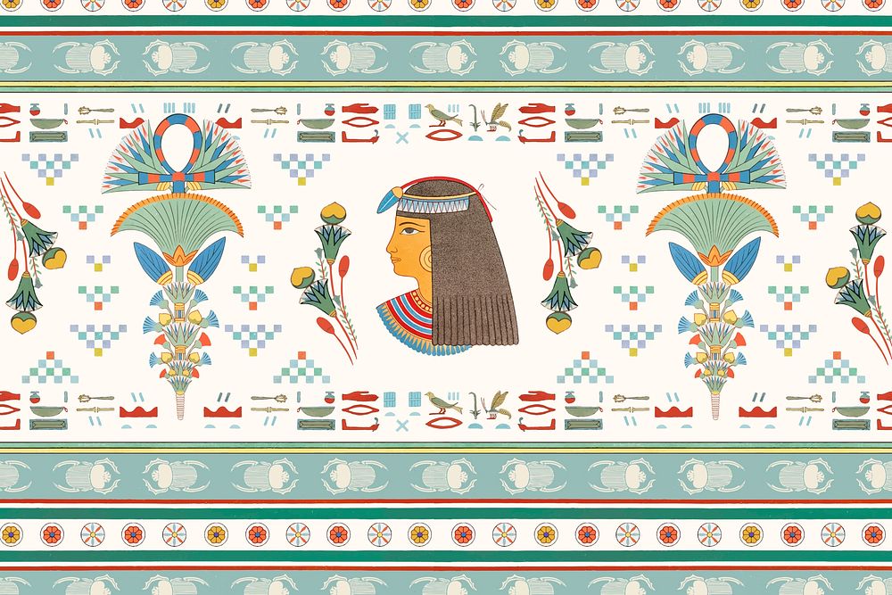 Vector Egyptian ornamental seamless pattern background