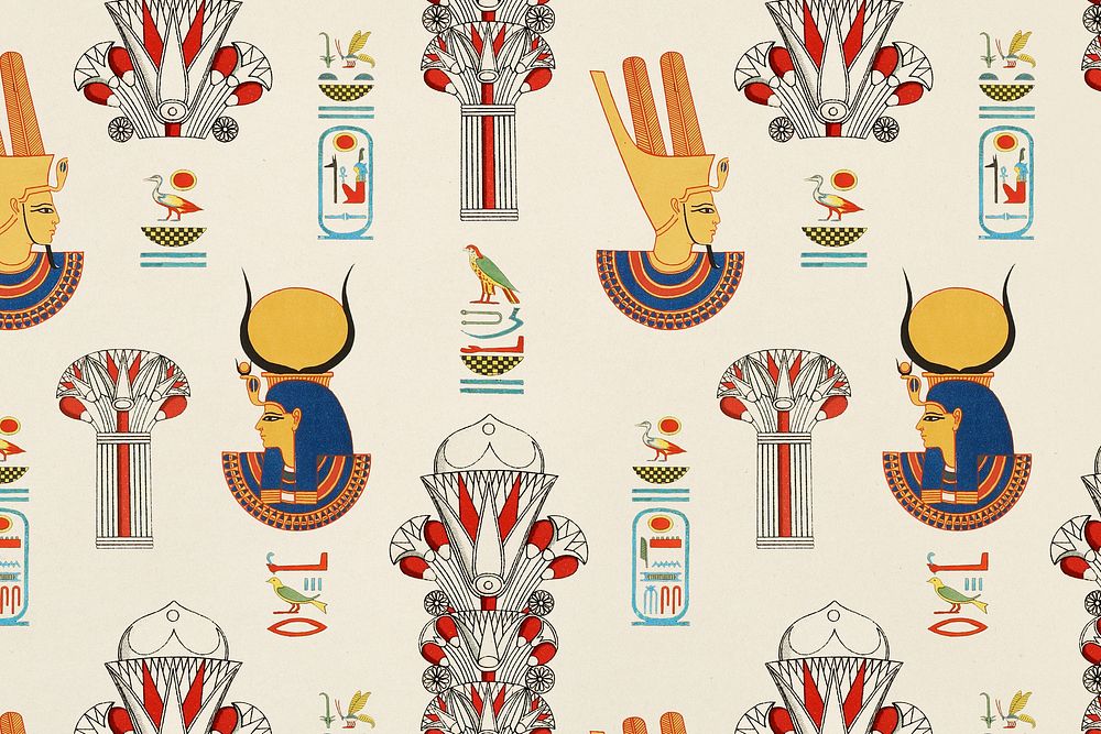 Egyptian psd ornamental pattern background