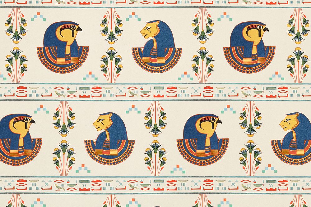 Egyptian Tefnut pattern background psd