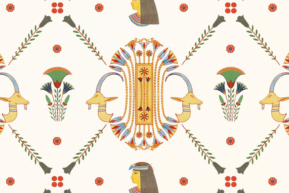 Egyptian ornamental pattern background psd