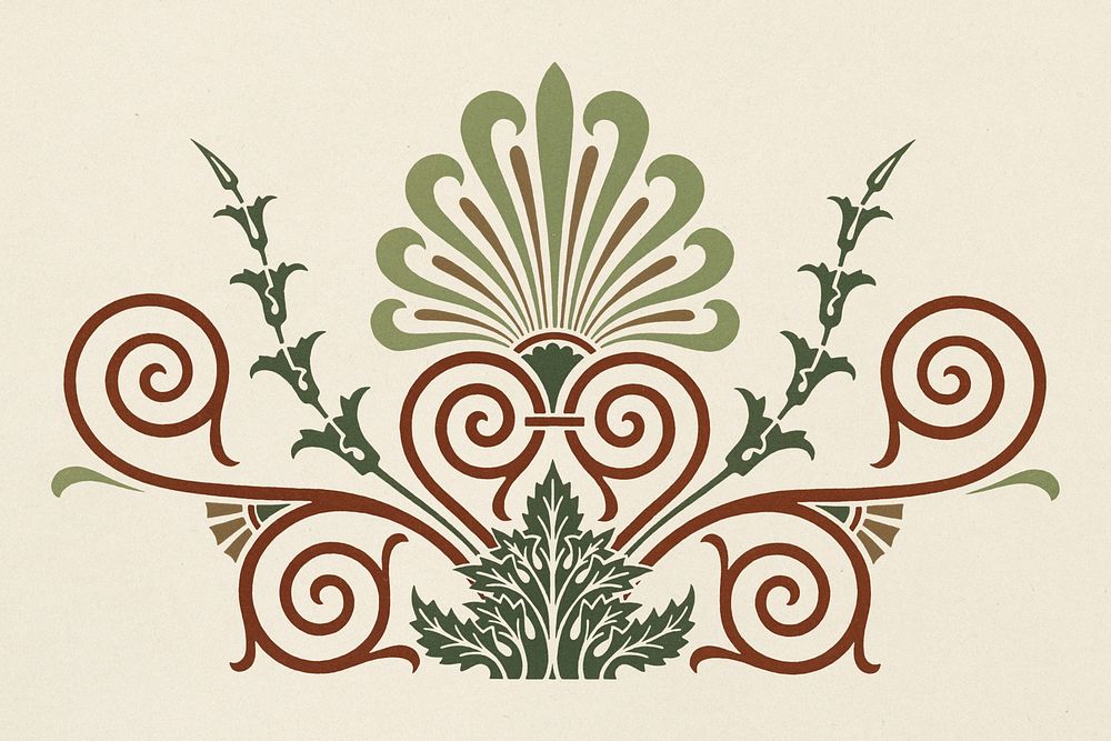 Antique Greek psd decorative element illustration