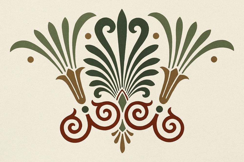 Ancient Greek floral element illustration