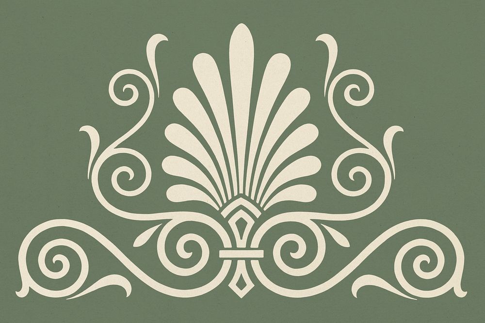 Ancient beige Greek ornamental psd element illustration