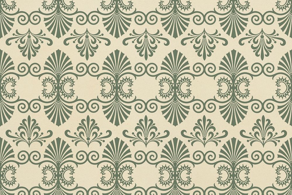 Decorative ancient green Greek key pattern background