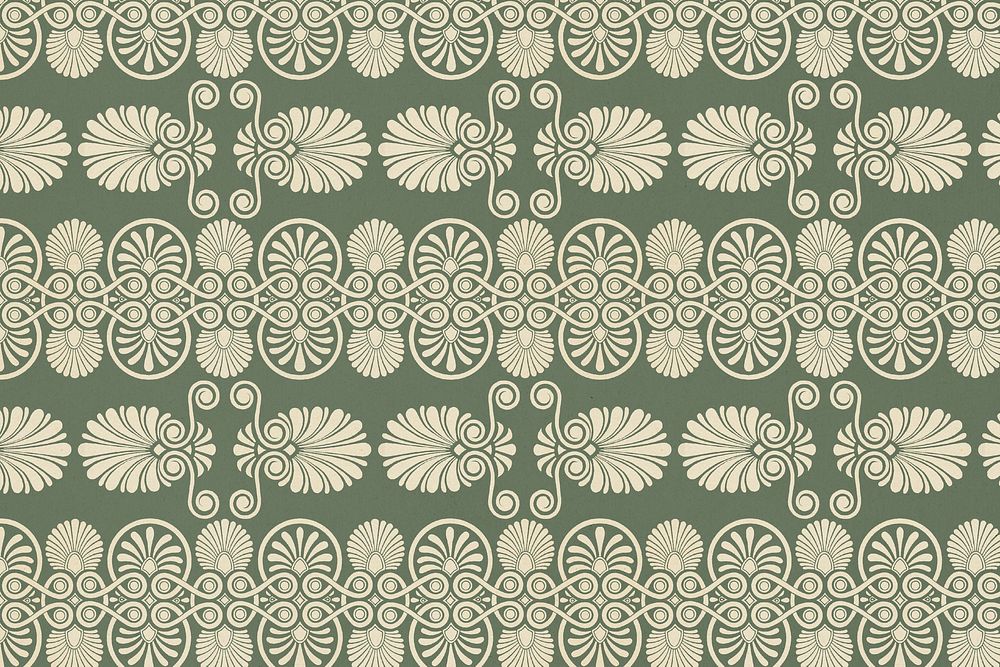 Decorative ancient green psd Greek key pattern background 