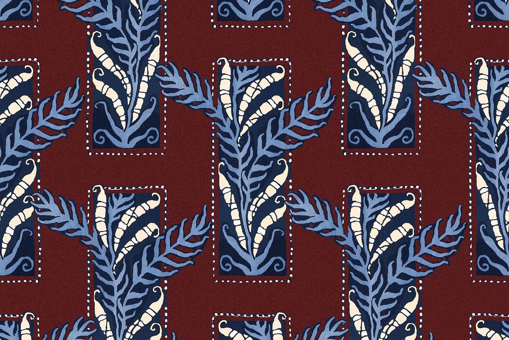 Botanical pattern, seamless Art Nouveau background in oriental style psd