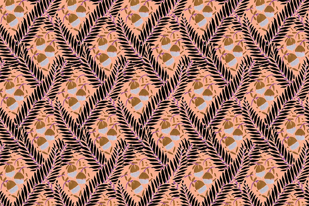 Pastel flower pattern background, vintage floral Art Nouveau fabric design psd