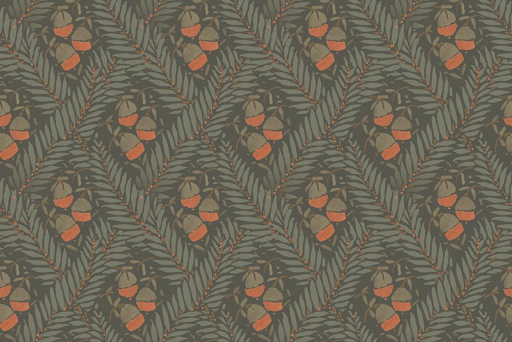 Aesthetic seamless flower pattern background, vintage floral Art Nouveau fabric design psd