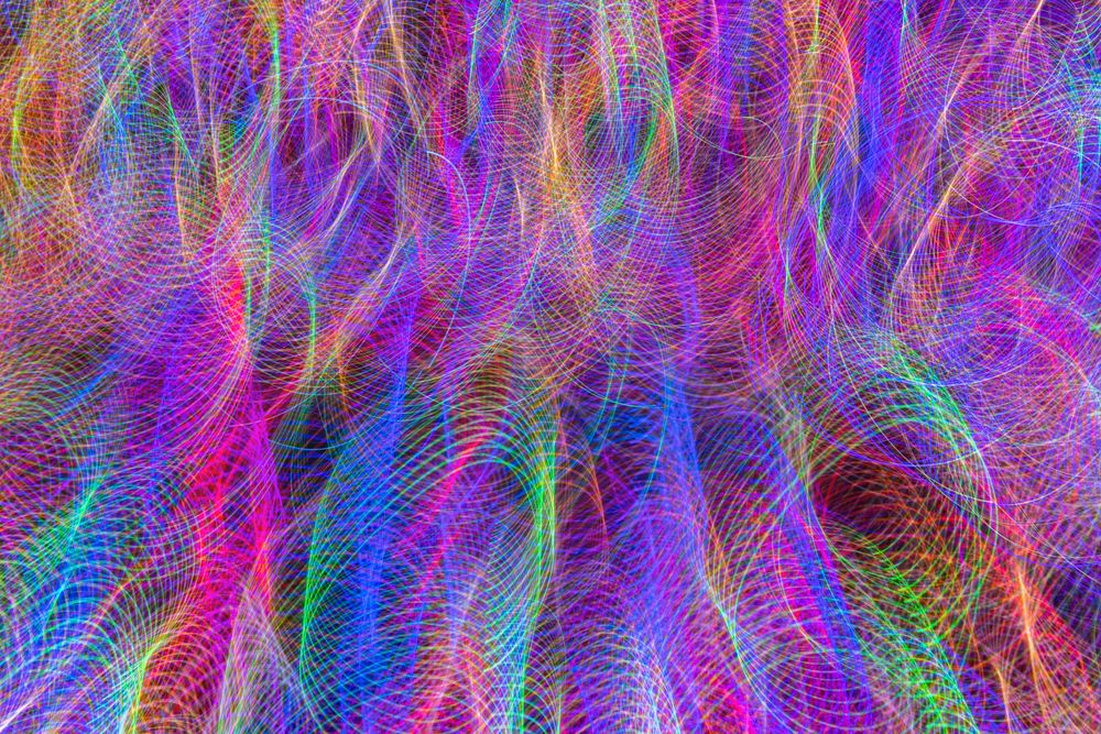 Colorful neon defocused lights patterned background