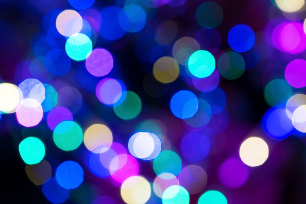 Blue and pink bokeh lights patterned background
